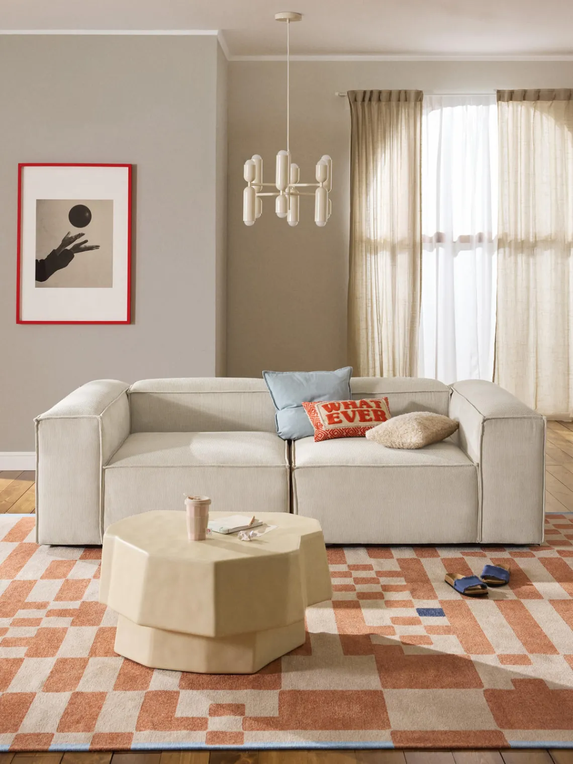 Westwing Collection Sofá modular de pana Lennon (3 plazas)