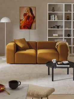 Westwing Collection Sofá modular de terciopelo Lena (3 plazas)