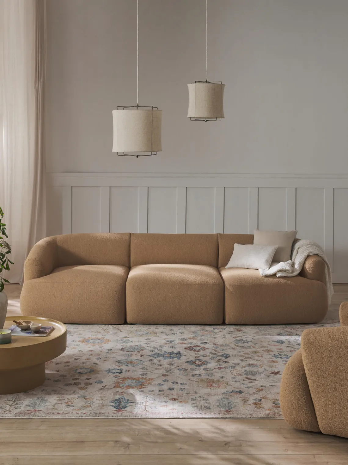 Westwing Collection Sofá modular en tejido bouclé Sofia (3 plazas)