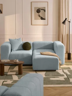 Westwing Collection Sofá modular en tejido bouclé Lena (3 plazas), con reposapiés^ Sofás Rinconeras|Sofás