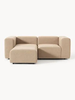 Westwing Collection Sofá modular en tejido bouclé con reposapiés izquierdo/derecho Lena (3 plazas)^ Sofás Rinconeras|Sofás