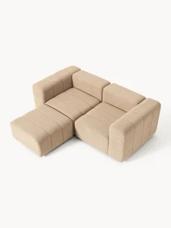 Westwing Collection Sofá modular en tejido bouclé con reposapiés izquierdo/derecho Lena (3 plazas)^ Sofás Rinconeras|Sofás