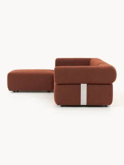 Westwing Collection Sofá modular en tejido bouclé Anton (4 plazas), con reposapiés (izquierda/derecha)