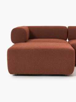 Westwing Collection Sofá modular grande en tejido bouclé con reposapiés Anton (izquierda/derecha)