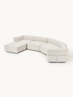 Westwing Collection Sofá modular grande en tejido bouclé con reposapiés Anton (izquierda/derecha)^ Sofás 4 Plazas