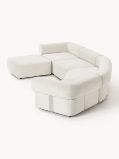 Westwing Collection Sofá modular grande en tejido bouclé con reposapiés Anton (izquierda/derecha)^ Sofás 4 Plazas