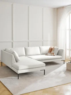 Westwing Collection Sofá rinconera con patas de metal Emma