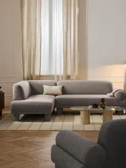 Westwing Collection Sofá rinconera en tejido bouclé Lilo