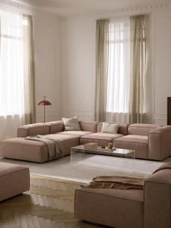 Westwing Collection Sofá rinconera grande de mezcla de lino Lennon^ Sofás