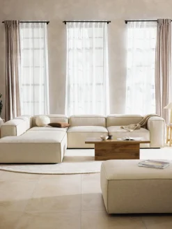 Westwing Collection Sofá rinconera grande de mezcla de lino Lennon^ Sofás