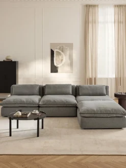 Westwing Collection Sofá rinconera grande modular con reposapiés Felix