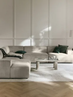 Westwing Collection Sofá rinconera longue de pana Melva^ Sofás 4 Plazas