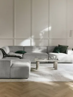 Westwing Collection Sofá rinconera longue de pana Melva^ Sofás 4 Plazas