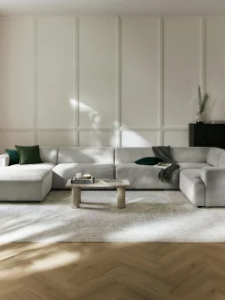 Westwing Collection Sofá rinconera longue grande de pana Melva^ Sofás 4 Plazas