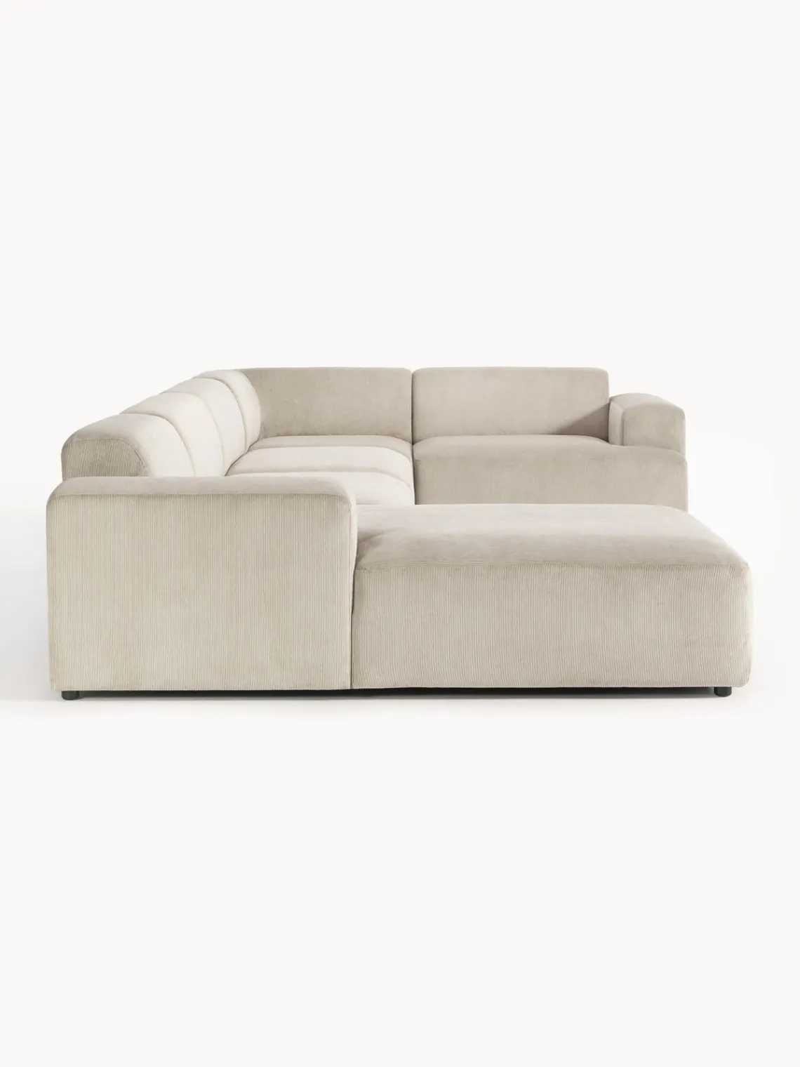 Westwing Collection Sofá rinconera longue grande de pana Melva