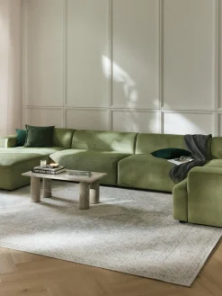 Westwing Collection Sofá rinconera longue grande de pana Melva