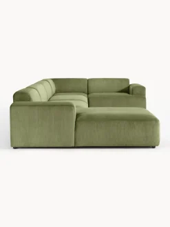 Westwing Collection Sofá rinconera longue grande de pana Melva