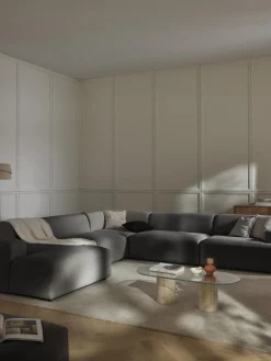 Westwing Collection Sofá rinconera longue Melva^ Sofás 4 Plazas