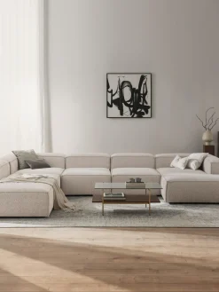 Westwing Collection Sofá rinconera longue modular en tejido bouclé Lennon^ Sofás 4 Plazas