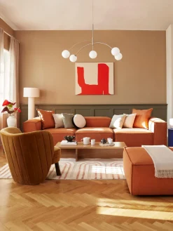 Westwing Collection Sofá rinconera modular con reposapiés izquierdo/derecho Lennon (4 plazas)^ Sofás 4 Plazas|Sofás