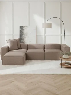 Westwing Collection Sofá rinconera modular con reposapiés izquierdo/derecho Lennon (4 plazas)^ Sofás 4 Plazas|Sofás