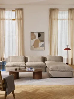 Westwing Collection Sofá rinconera modular con reposapiés izquierdo/derecho Felix