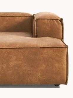 Westwing Collection Sofá rinconera modular de cuero Lennon