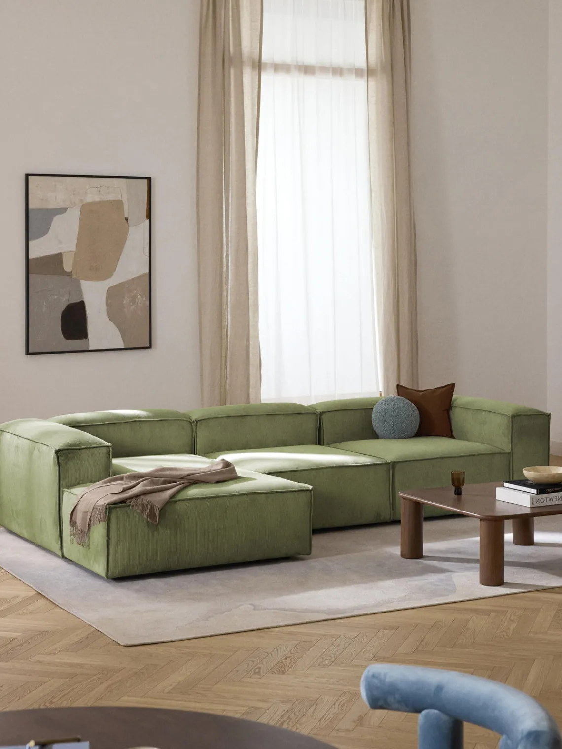 Westwing Collection Sofá rinconera modular de pana Lennon^ Sofás