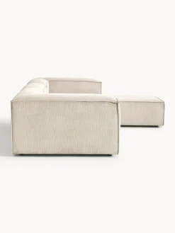 Westwing Collection Sofá rinconera modular de pana con reposapiés izquierdo/derecho Lennon (4 plazas)