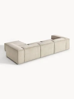 Westwing Collection Sofá rinconera modular de pana con reposapiés izquierdo/derecho Lennon (4 plazas)