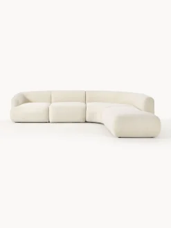 Westwing Collection Sofá rinconera modular de borreguillo Sofia (4 plazas)