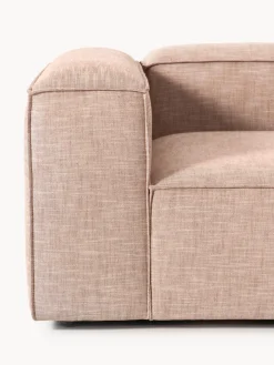 Westwing Collection Sofá rinconera modular de mezcla de lino con reposapiés izquierdo/derecho Lennon (4 plazas)