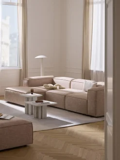 Westwing Collection Sofá rinconera modular de mezcla de lino Lennon