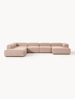 Westwing Collection Sofá rinconera modular de mezcla de lino Lennon