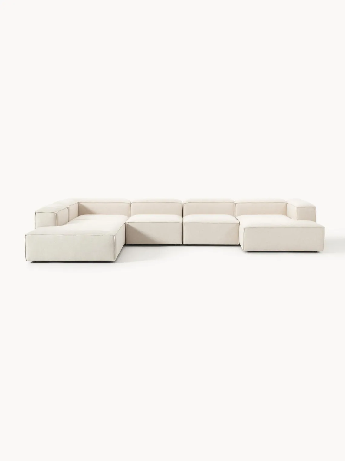 Westwing Collection Sofá rinconera modular de mezcla de lino Lennon