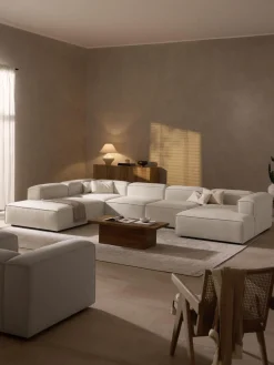 Westwing Collection Sofá rinconera modular de mezcla de lino Lennon