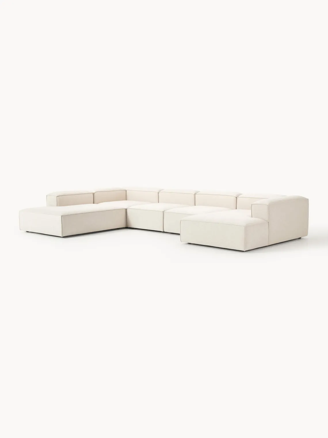 Westwing Collection Sofá rinconera modular de mezcla de lino Lennon