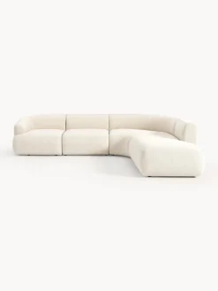 Westwing Collection Sofá rinconera modular en tejido bouclé Sofia (4 plazas)
