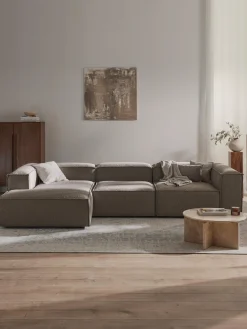 Westwing Collection Sofá rinconera modular en tejido bouclé Lennon