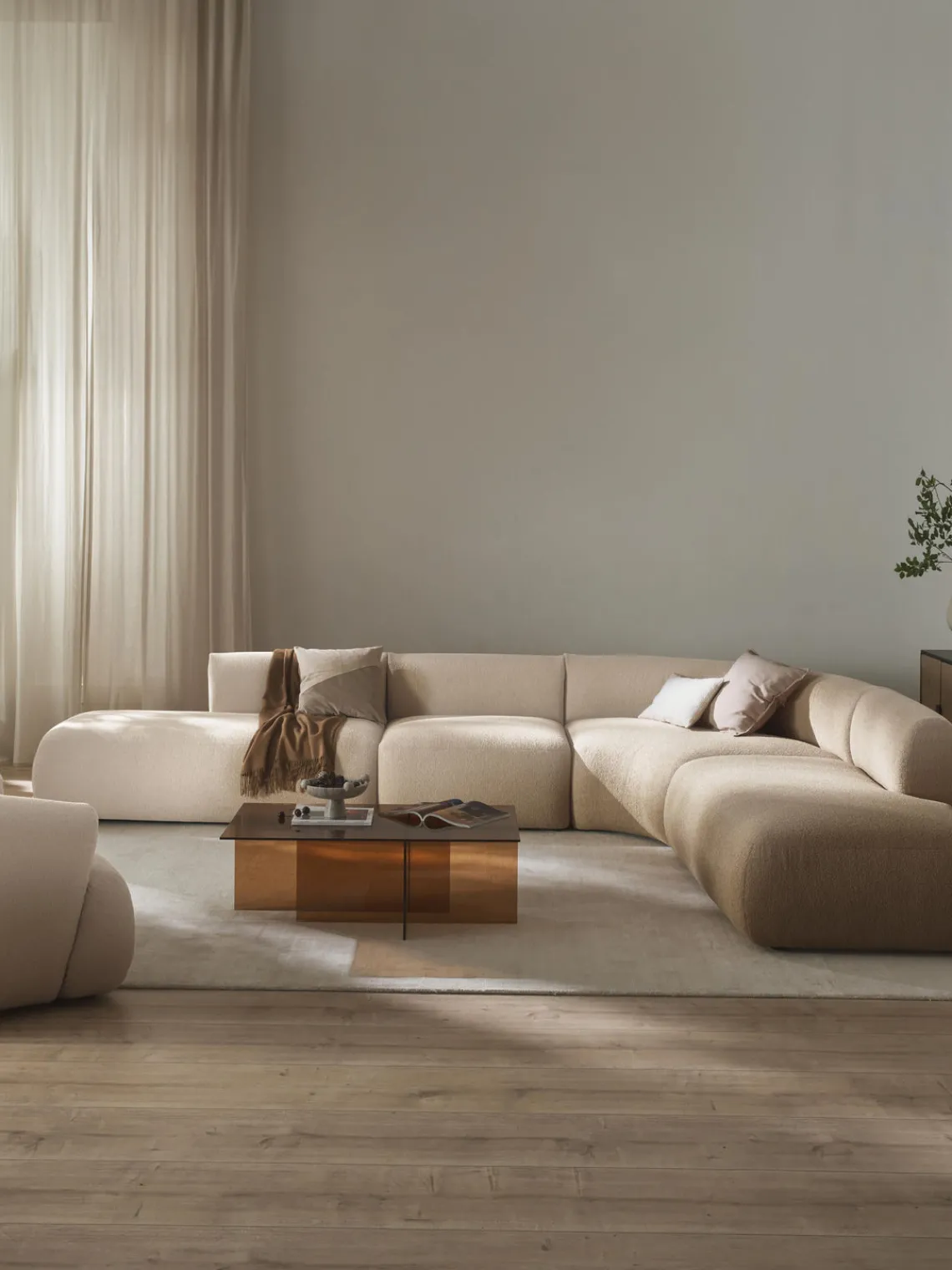 Westwing Collection Sofá rinconera modular en tejido bouclé Sofia (4 plazas)^ Sofás Rinconeras|Sofás