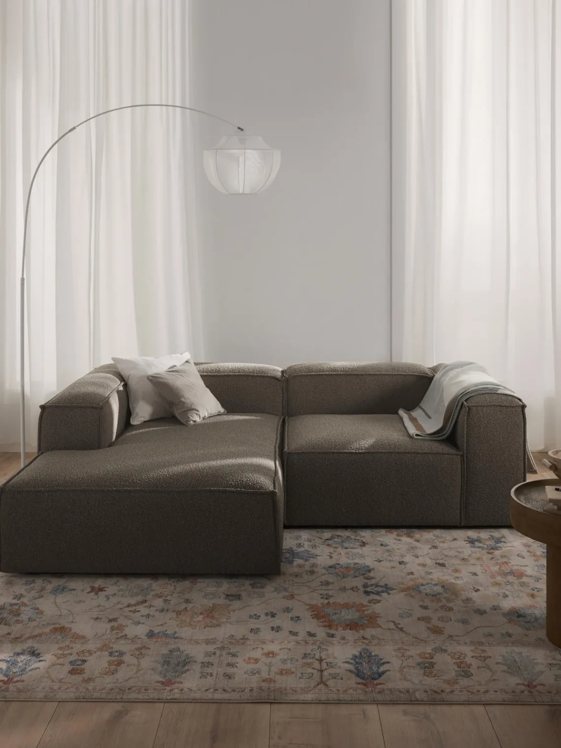 Westwing Collection Sofá rinconera modular en tejido bouclé Lennon^ Sofás