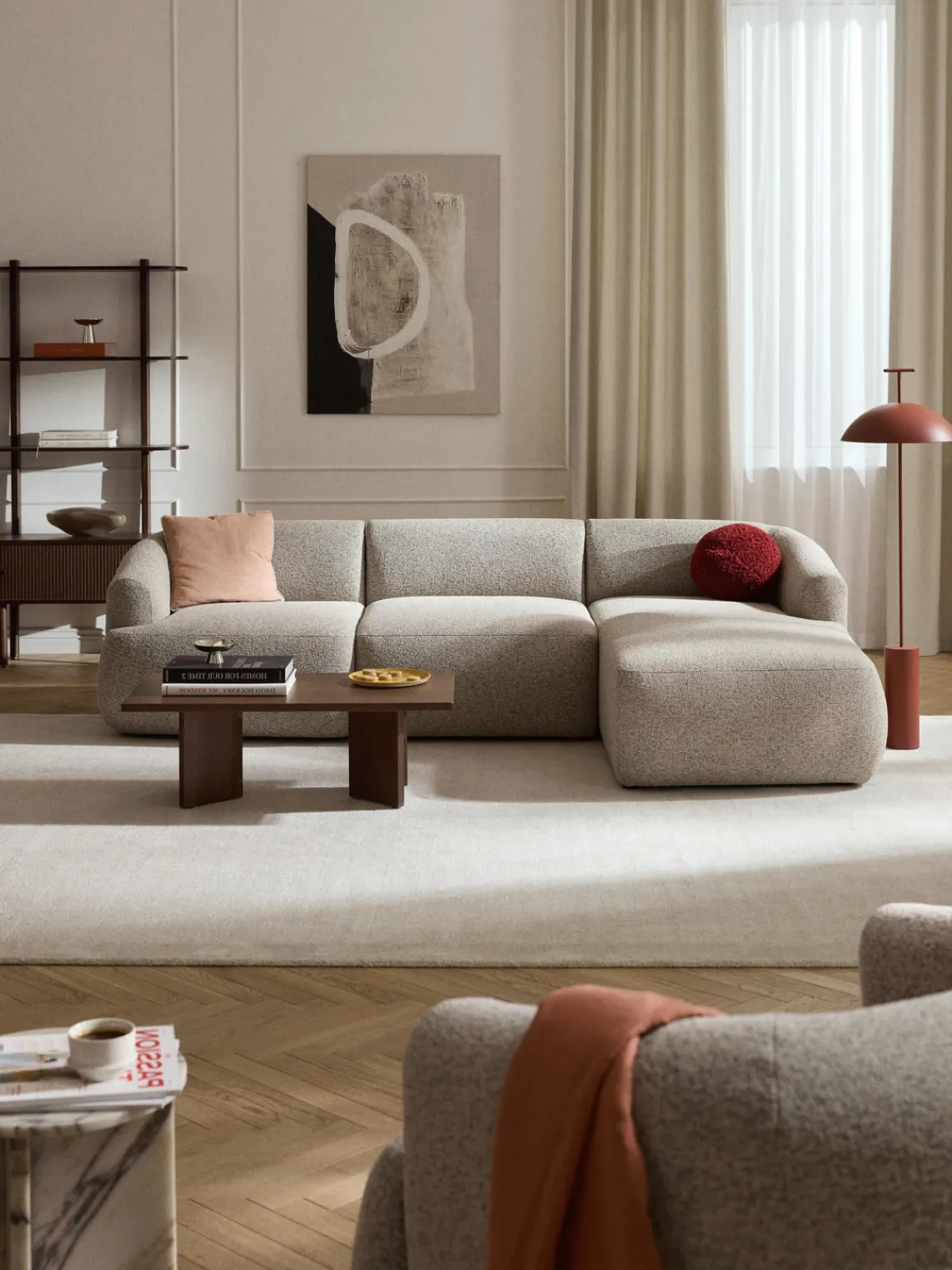 Westwing Collection Sofá rinconera modular en tejido bouclé Sofia (3 plazas)^ Sofás Rinconeras|Sofás