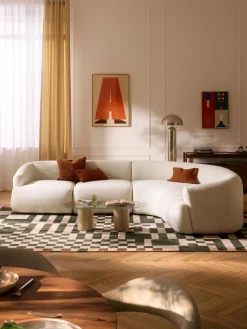 Westwing Collection Sofá rinconera modular en tejido bouclé Sofia (4 plazas)