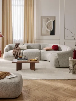 Westwing Collection Sofá rinconera modular en tejido bouclé Sofia (4 plazas)