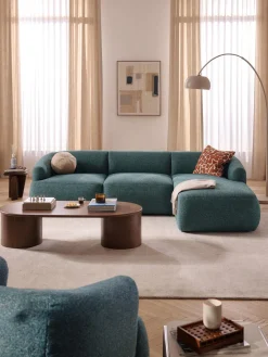 Westwing Collection Sofá rinconera modular en tejido bouclé Sofia (3 plazas)