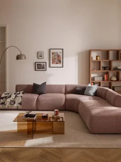 Westwing Collection Sofá rinconera modular en tejido bouclé Sofia (4 plazas)