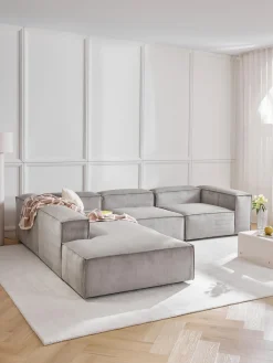 Westwing Collection Sofá rinconera modular grande de pana Lennon^ Sofás