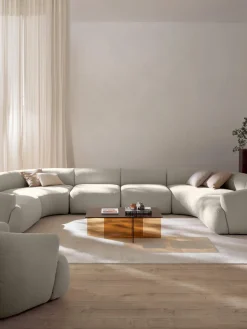 Westwing Collection Sofá rinconera modular grande en tejido bouclé Sofia