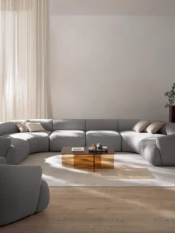 Westwing Collection Sofá rinconera modular grande en tejido bouclé Sofia^ Sofás 4 Plazas