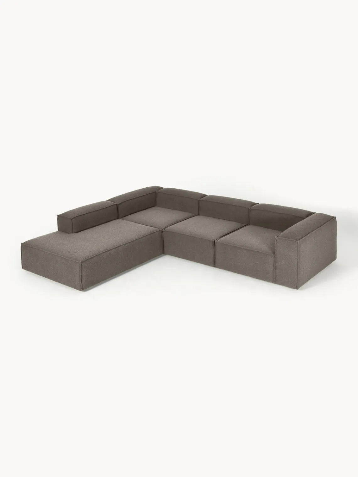 Westwing Collection Sofá rinconera modular grande en tejido bouclé Lennon^ Sofás